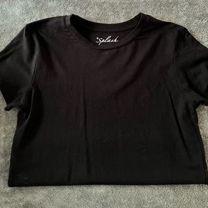 black baby tee, size large